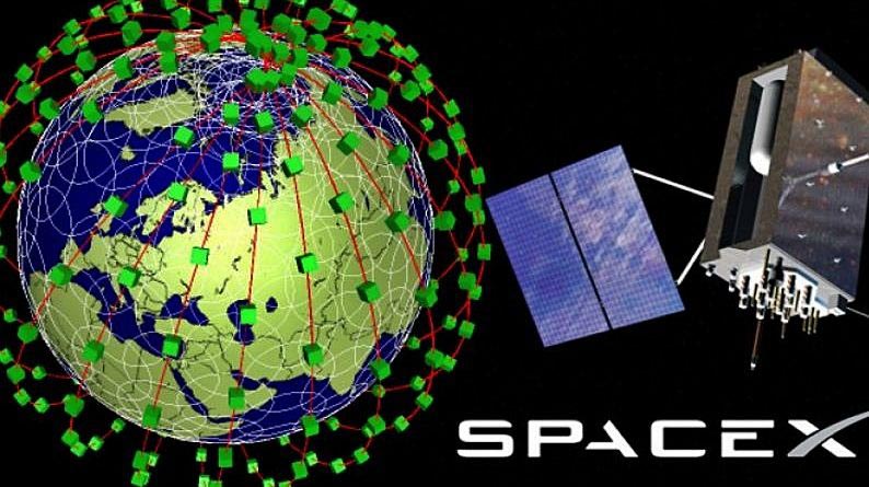 资料图：图为美国太空探索技术公司（SpaceX）的“星链”（Starlink）计划示意图。SpaceX在2018年2月22日将太空“星链”计划首批测试卫星送入了太空。这个太空“星链”计划，预计将由1.2万颗卫星组成的网链为地球人提供全覆盖无死角的互联网服务。据媒体报道，其1.2万颗卫星的发射量是有史以来地球所有发射卫星数量的2倍、大约现役卫星数量的10倍。